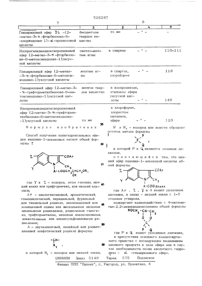 Способ получения полигидроксильных эфиров индолил-1- алкановых кислот (патент 526287)