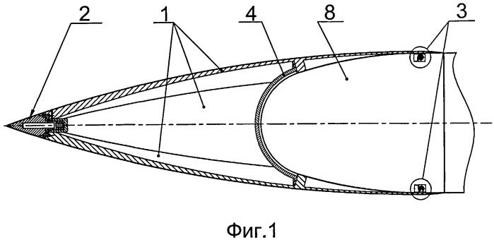 Сбрасываемый головной обтекатель летательного аппарата (варианты) (патент 2492413)