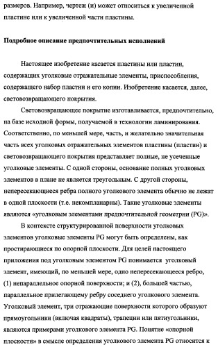 Пластина, содержащая кубические уголковые элементы, и световозвращающее покрытие (патент 2349941)