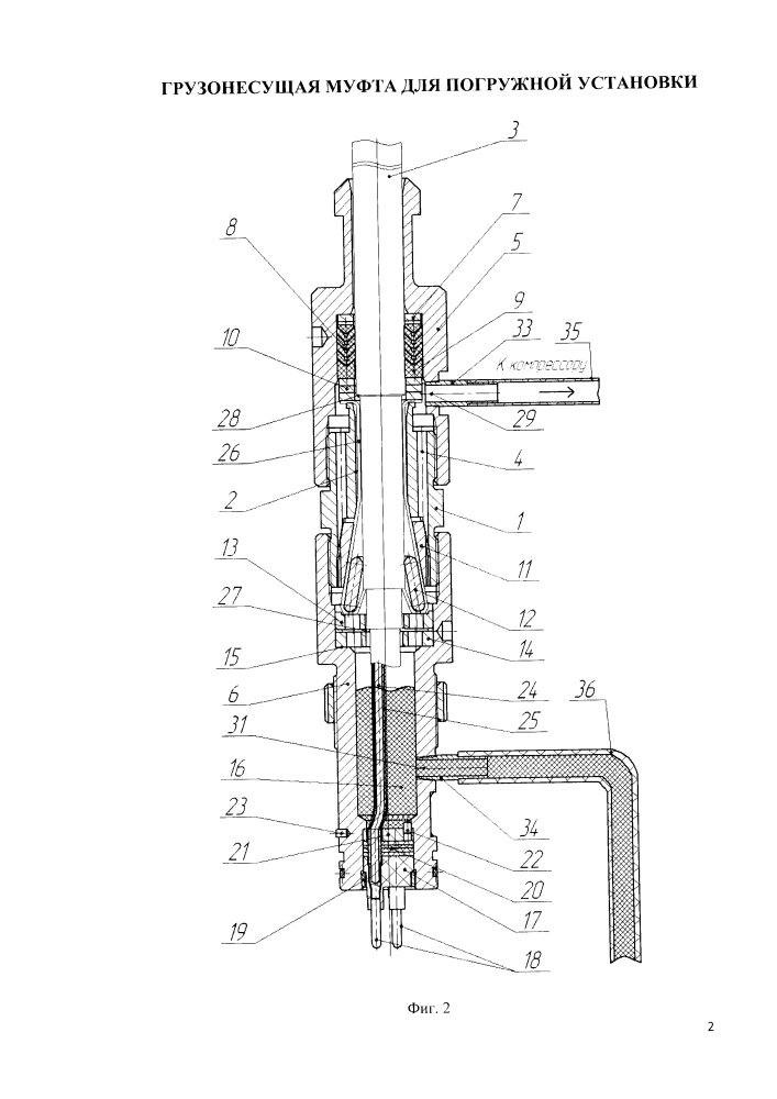 Грузонесущая муфта для погружной установки (патент 2610965)