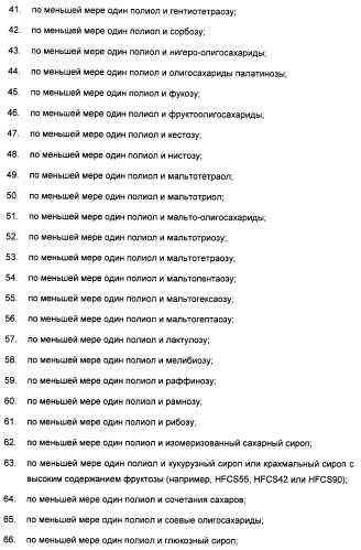 Композиция интенсивного подсластителя с пищевой клетчаткой и подслащенные ею композиции (патент 2455853)