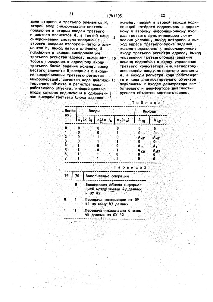 Система для программного управления резервированными объектами и их диагностирования (патент 1741295)