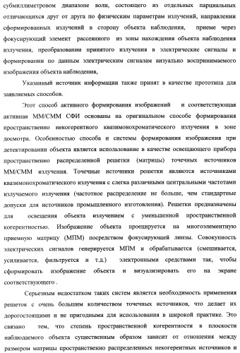 Способ формирования изображений в миллиметровом и субмиллиметровом диапазоне волн (варианты), система формирования изображений в миллиметровом и субмиллиметровом диапазоне волн (варианты), диффузорный осветитель (варианты) и приемо-передатчик (варианты) (патент 2349040)