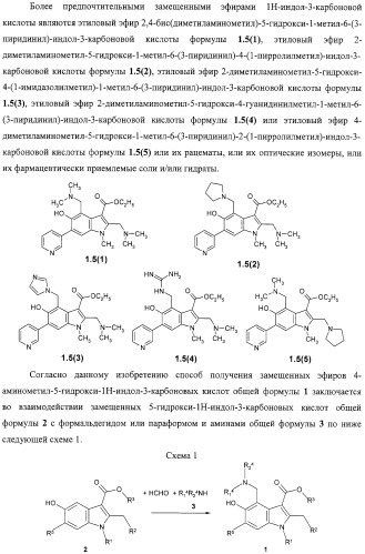 Замещенные эфиры 1н-индол-3-карбоновой кислоты, фармацевтическая композиция, способ их получения и применения (патент 2323210)