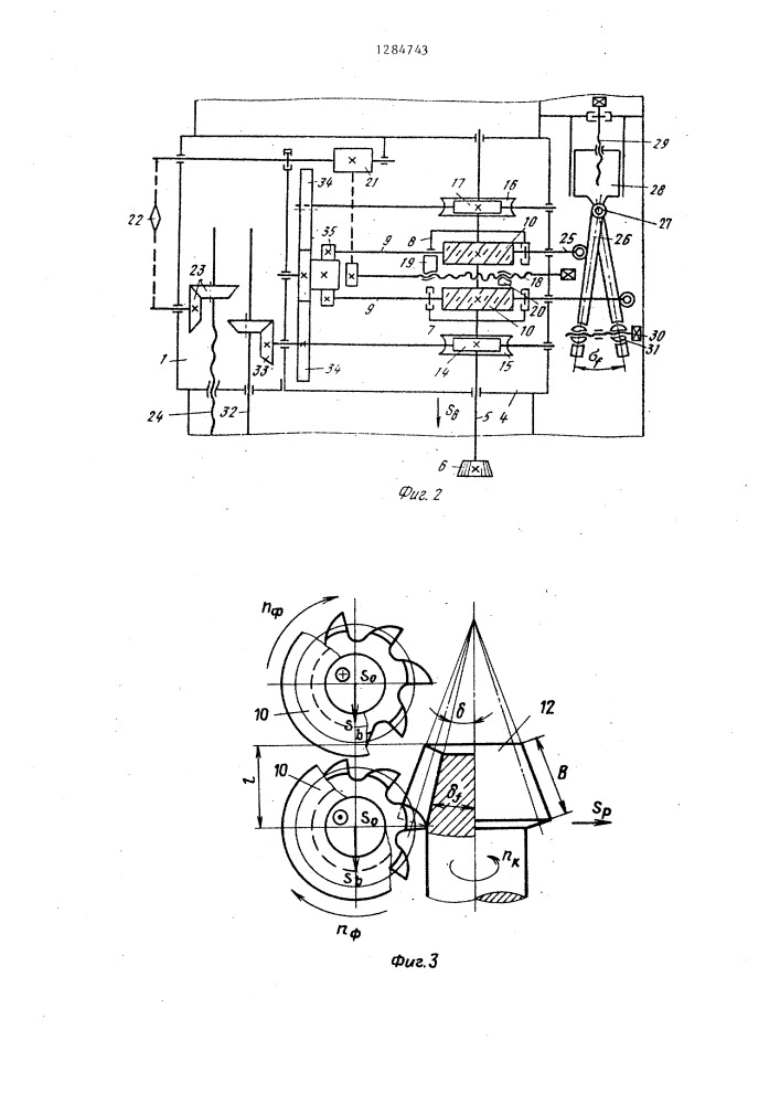 Станок для обработки блочных зубчатых колес (патент 1284743)
