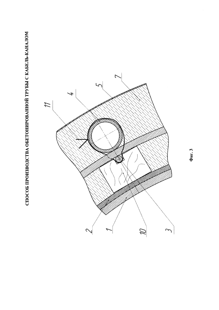 Способ производства обетонированной трубы с кабель-каналом (патент 2616681)