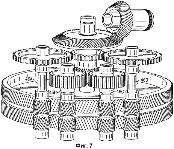 Многопоточный редуктор для винтокрылых летательных аппаратов (патент 2402710)