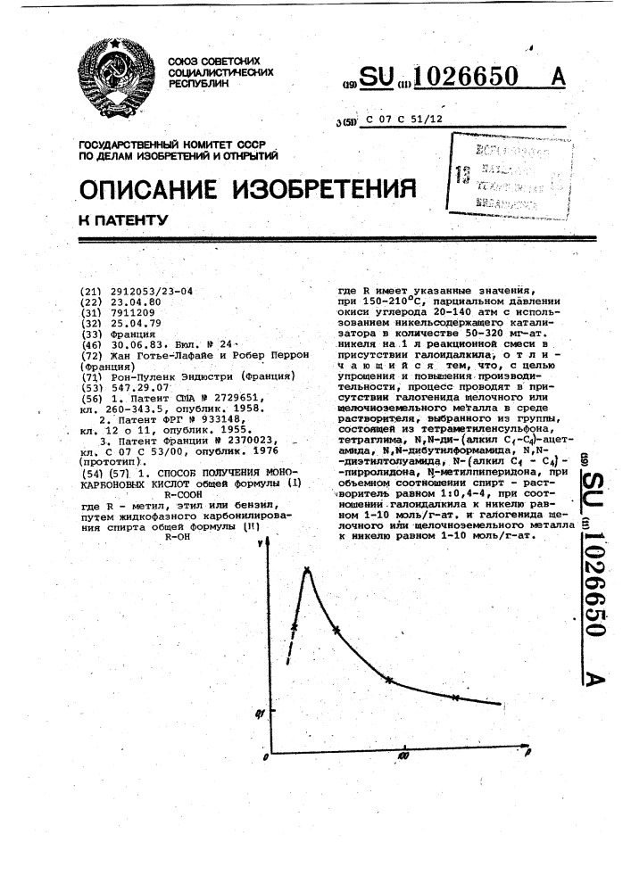 Способ получения монокарбоновых кислот (патент 1026650)