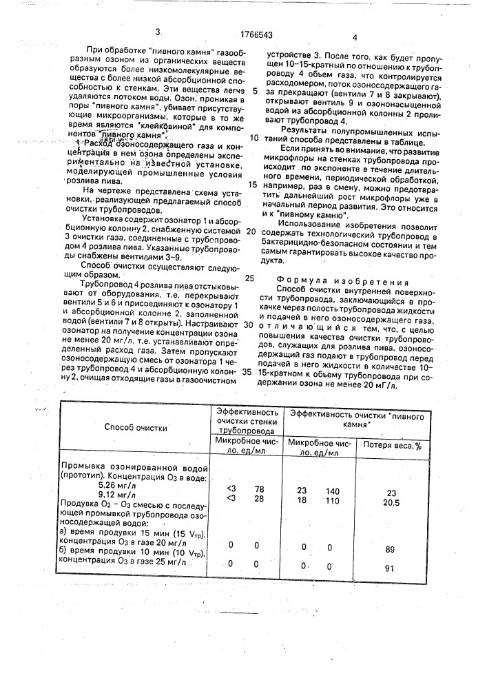 Способ очистки внутренней поверхности трубопровода (патент 1766543)