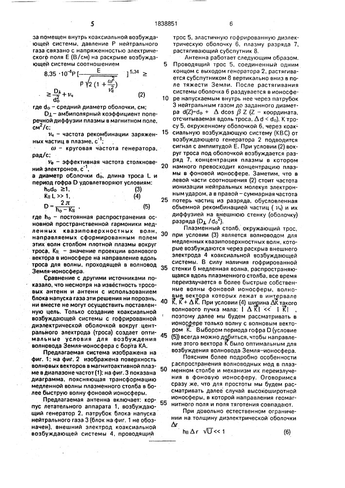 Низкочастотная антенна космических аппаратов (патент 1838851)