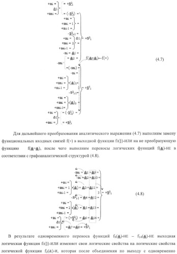 Входная структура параллельного сумматора в позиционно-знаковых кодах f(+/-) (варианты) (патент 2378682)