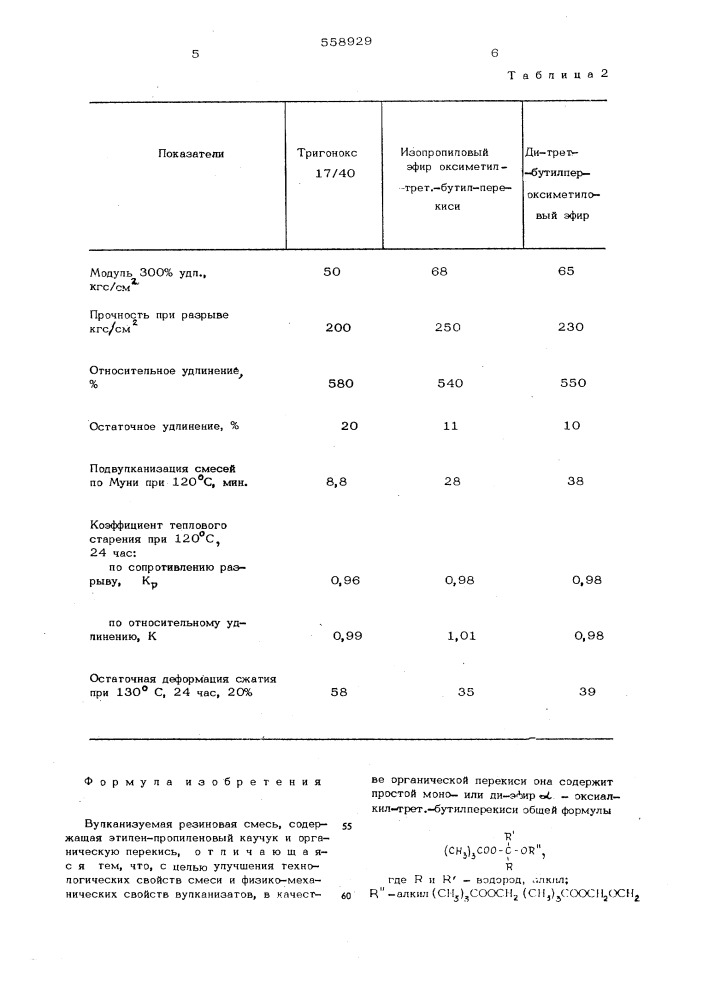 Вулканизуемая резиновая смесь (патент 558929)