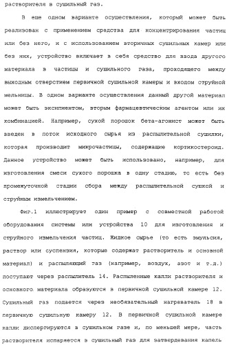 Способы и устройство для приготовления частиц с помощью распылительной сушилки и работающей совместно с ней струйной мельницей (патент 2324533)