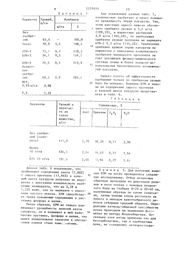 Способ получения удобрения-мелиоранта для солонцов (патент 1237655)