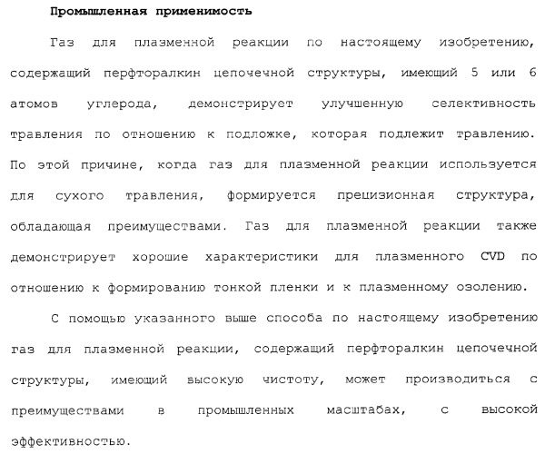 Газ для плазменной реакции, способ его получения, способ изготовления электрической или электронной детали, способ получения тонкой фторуглеродной пленки и способ озоления (патент 2310948)