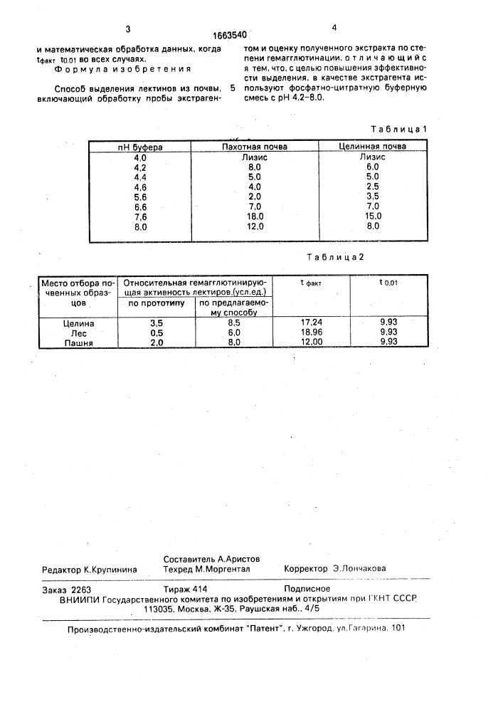 Способ выделения лектинов из почвы (патент 1663540)