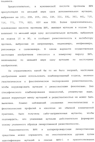 Новые мутационные профили обратной транскриптазы вич-1, коррелирующие с фенотипической резистентностью к лекарственным средствам (патент 2318213)