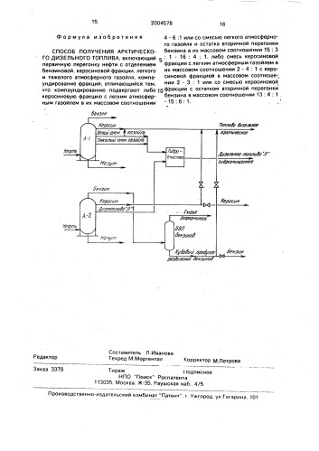 Способ получения арктического дизельного топлива (патент 2004578)