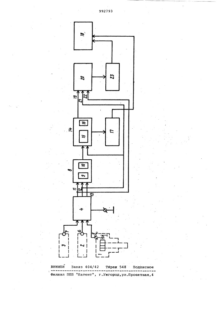 Устройство для контроля параметров автомобильного двигателя внутреннего сгорания (патент 992793)