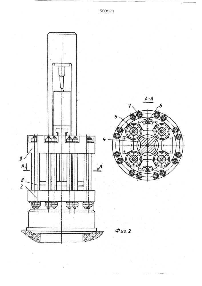 Гидравлический одноцилиндровый пресс (патент 500077)