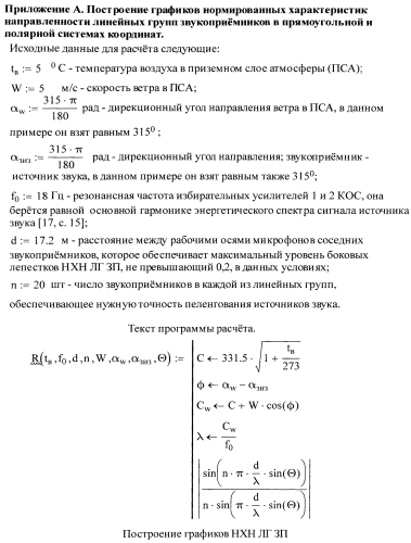 Способ определения пеленга источника звука при размещении акустической антенны акустического локатора на наклонных площадках поверхности земли (патент 2549919)