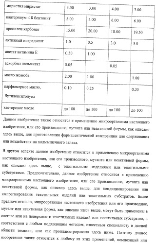 Микроорганизмы, ингибирующие образование неприятного подмышечного запаха (патент 2459864)