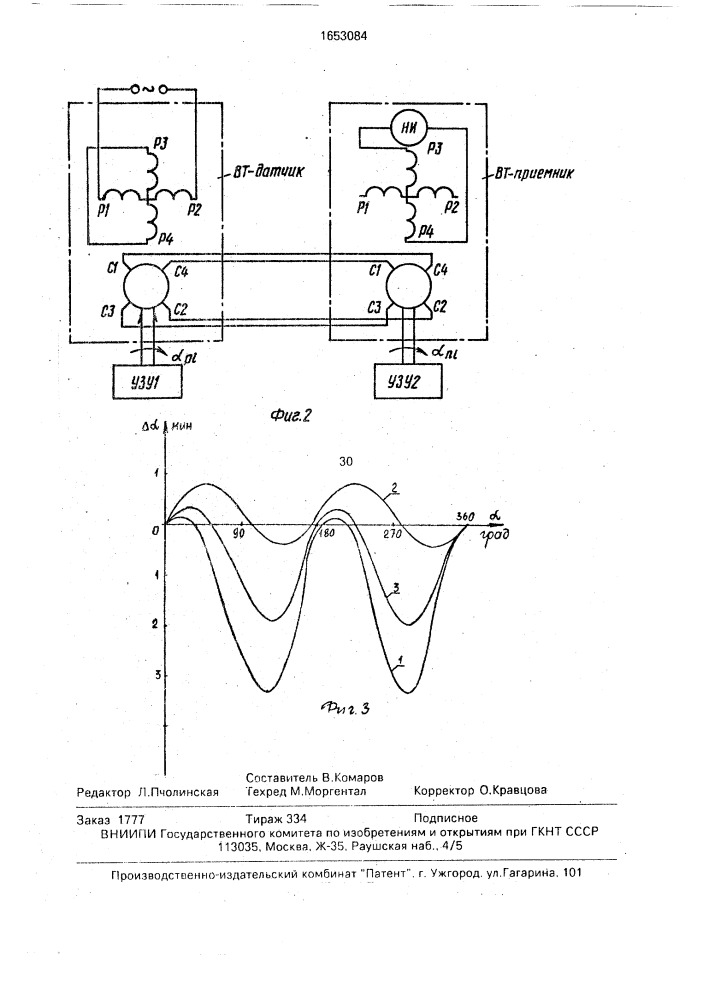 Способ контроля погрешности вращающегося трансформатора (патент 1653084)