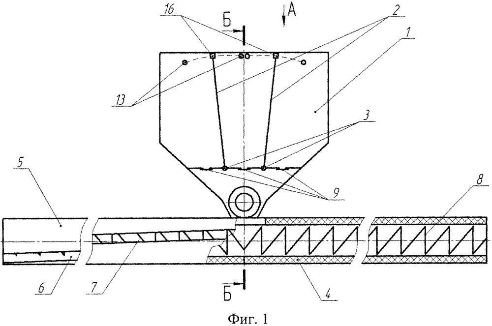 Спирально-шнековый смеситель-разбрасыватель минеральных удобрений (патент 2631392)
