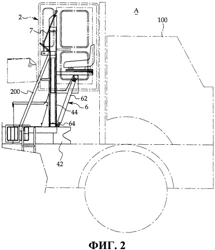 Рабочее транспортное средство с регулируемой по высоте кабиной (патент 2520630)