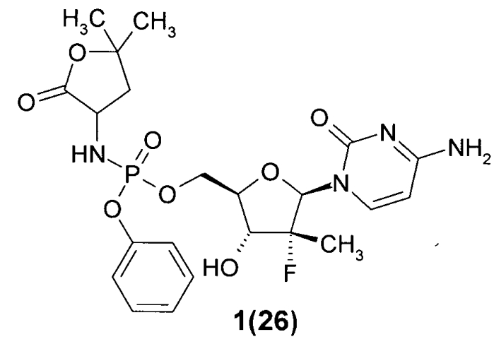 Замещенные (2r,3r,5r)-3-гидрокси-(5-пиримидин-1-ил)тетрагидрофуран-2-илметил арил фосфорамидаты (патент 2553996)