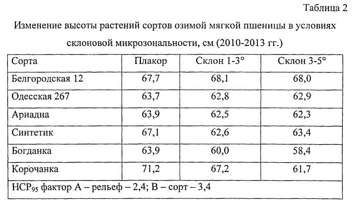 Способ оценки адаптивности растений озимой мягкой пшеницы в условиях склоновой микрозональности (патент 2566556)