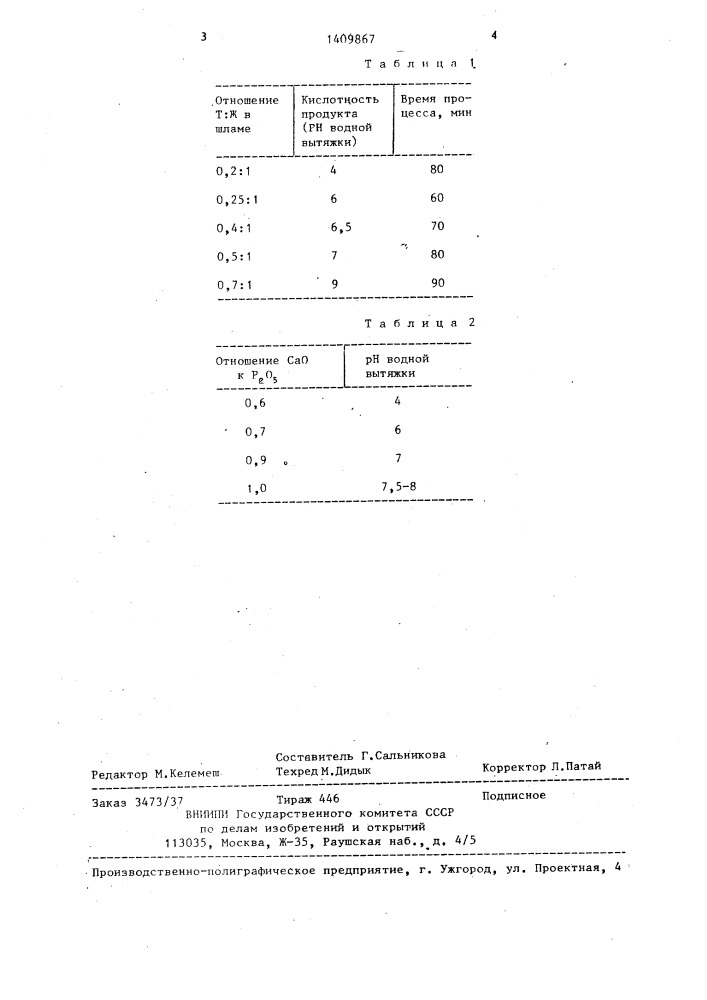 Способ получения кормового дикальцийфосфата (патент 1409867)