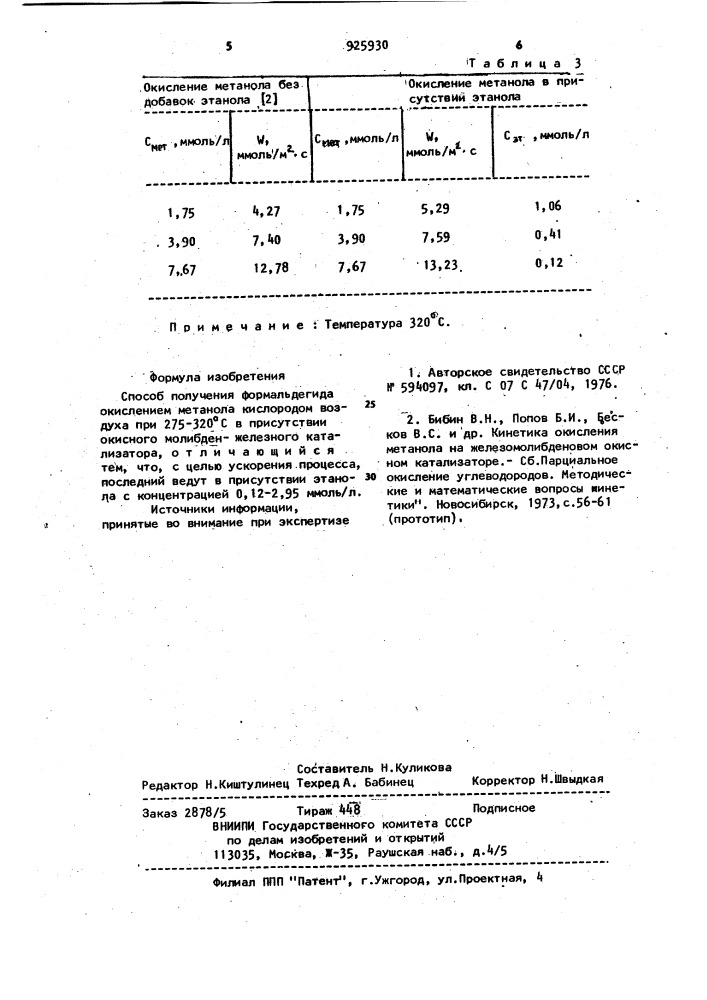 Способ получения формальдегида (патент 925930)