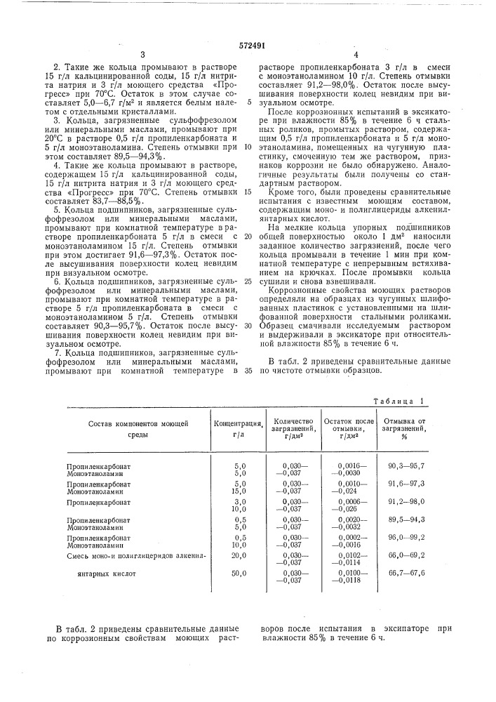 Моющий состав для промывки деталей подшипников (патент 572491)