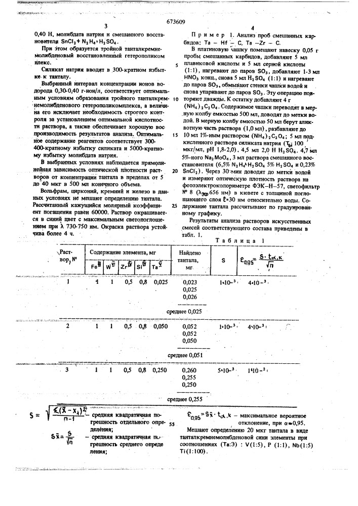 Способ фотометрического определения тантала (патент 673609)