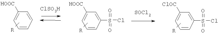 Способ получения арилхлорсульфонилбензамидов из бензойных кислот (патент 2298548)