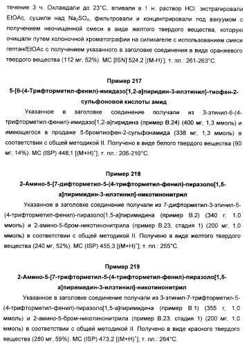 Производные ацетиленил-пиразоло-пиримидина в качестве антагонистов mglur2 (патент 2412943)