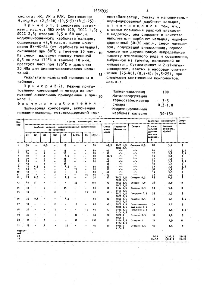 Полимерная композиция (патент 1558935)