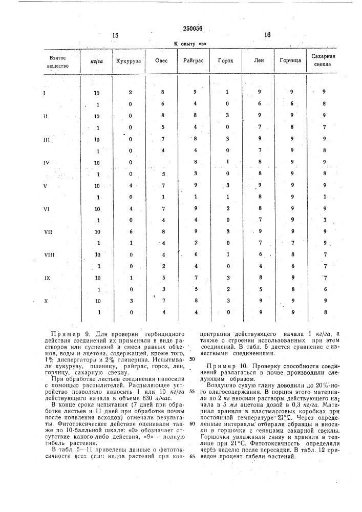 Патент ссср  250056 (патент 250056)