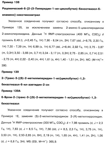 Производные бензотиазолциклобутиламина в качестве лигандов гистаминовых h3-рецепторов, фармацевтическая композиция на их основе, способ селективной модуляции эффектов гистаминовых h3-рецепторов и способ лечения состояния или нарушения, модулируемого гистаминовыми h3-рецепторами (патент 2487130)