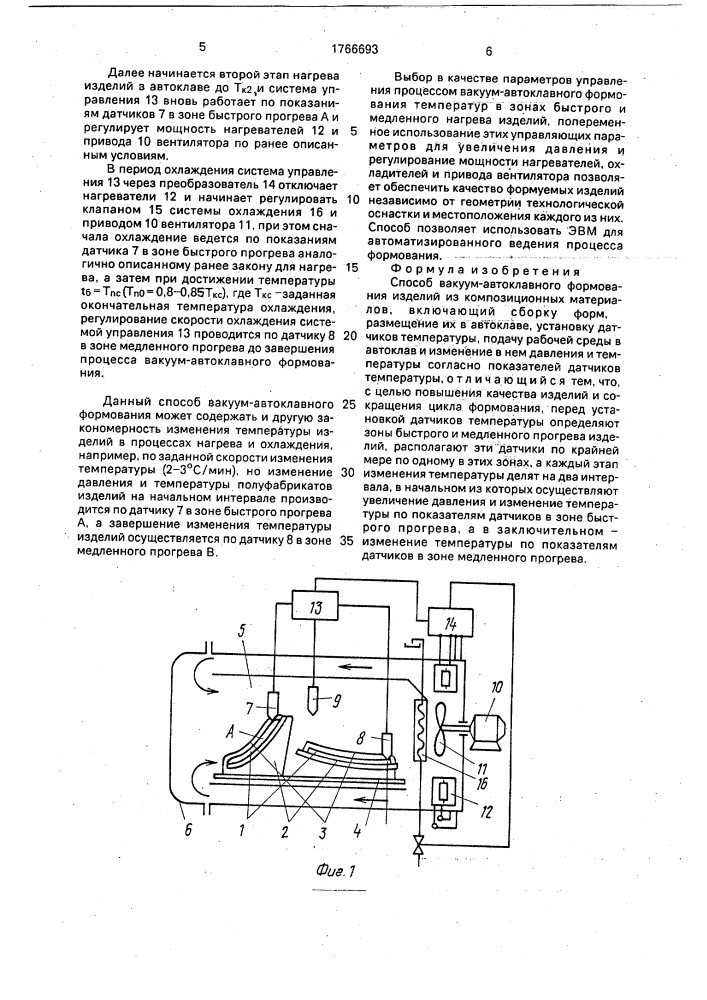 Способ вакуум-автоклавного формования изделий из композиционных материалов (патент 1766693)