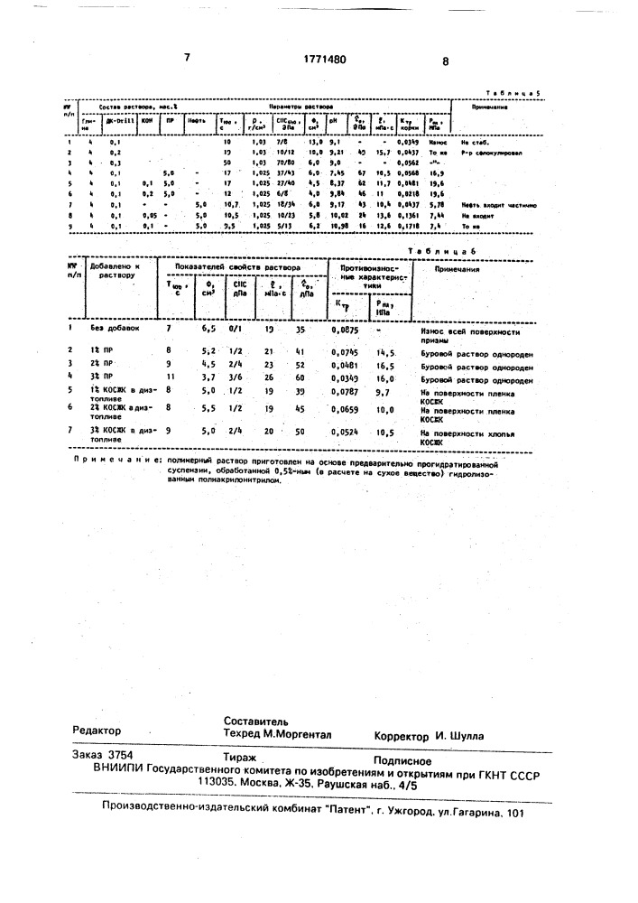 Способ обработки буровых растворов на водной основе (патент 1771480)