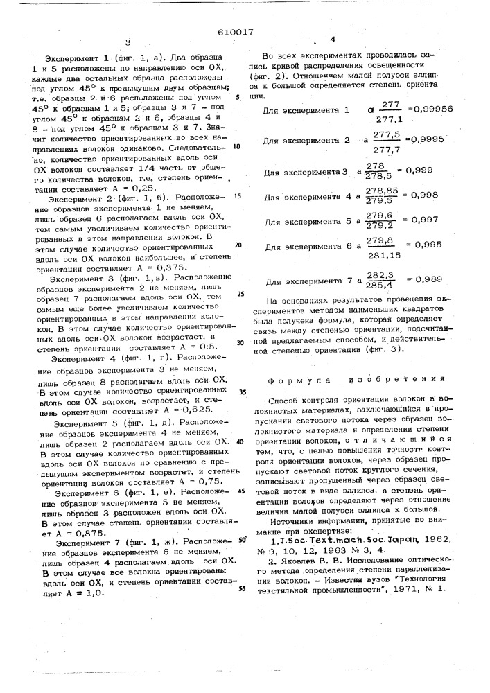 Способ контроля ориентации волокон в волокнистых материалых (патент 610017)