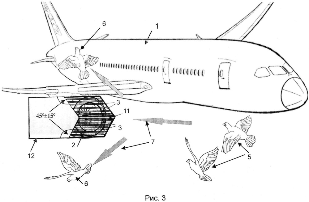 Защитный блок двигателя самолета от попадания посторонних предметов и птиц (патент 2666081)