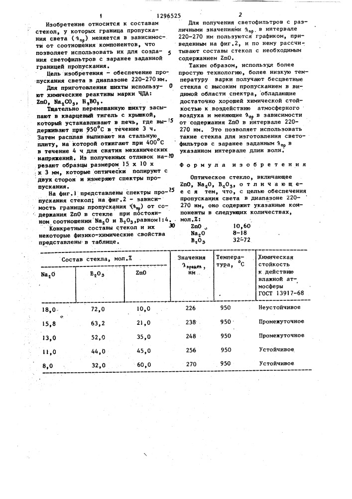 Оптическое стекло (патент 1296525)