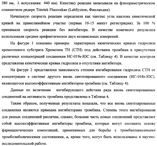 Новые соединения, обладающие функцией ингибиторов тромбина, и фармацевтические композиции на их основе (патент 2354647)