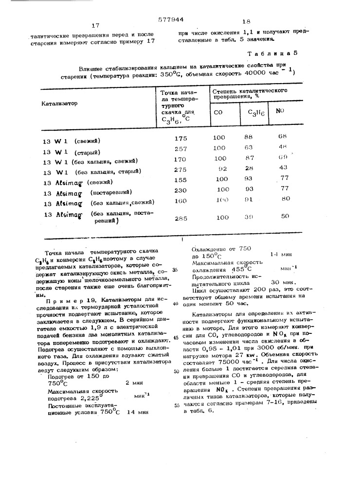 Катализатор для очистки газа (патент 577944)