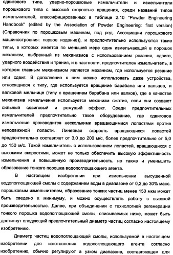 Водопоглощающий агент в виде частиц неправильной формы после измельчения (патент 2338754)