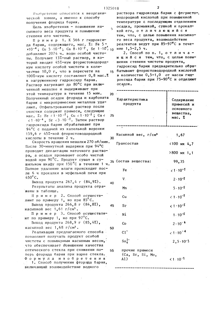 Способ получения фторида бария (патент 1325018)