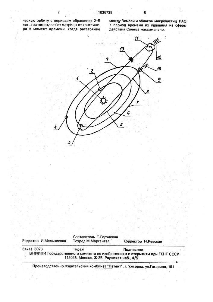 Способ космической изоляции радиоактивных отходов (патент 1836729)